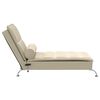 vidaXL Massage-Chaiselongue mit Nackenrolle Creme Stoff