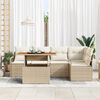 vidaXL Garten-Sofa-Set mit Speicher 6 pcs Beige Poly Rattan