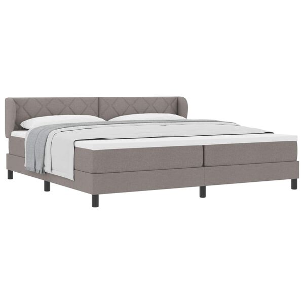 vidaXL Boxspringbett mit Matratze Taupe 200 x 200 cm Stoff