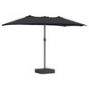 vidaXL Garten-Sonnenschirm Schwarz 385 x 209 x 244 cm Polyester