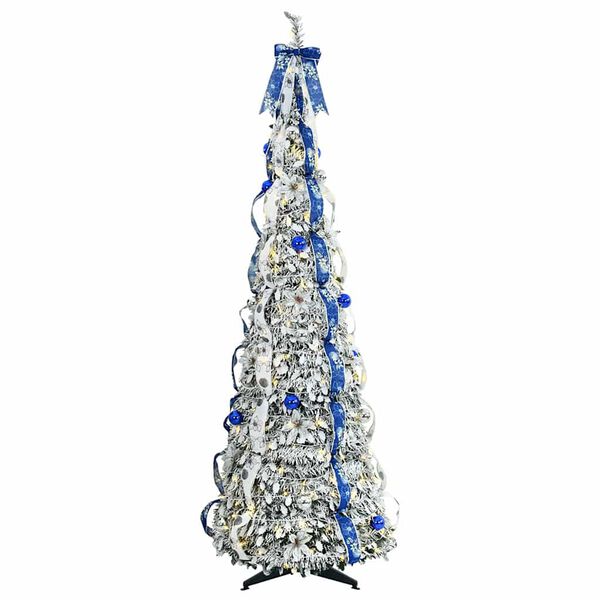 vidaXL K&uuml;nstlicher Weihnachtsbaum mit 200 LEDs Wei&szlig; 210 cm PVC