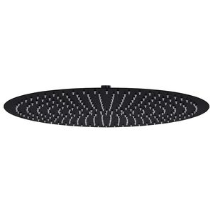 vidaXL Regenbrause Edelstahl 50 cm Rund Schwarz