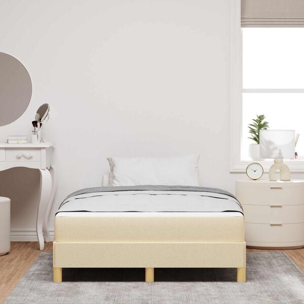 vidaXL Boxspringbett mit Matratze Creme 120 x 190 cm Stoff