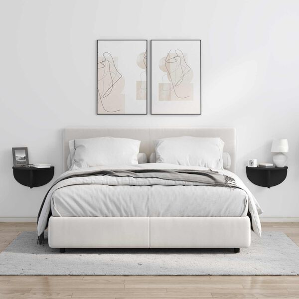 vidaXL Wandregal 2 pcs Schwarz 38 x 19 x 19 cm Holzwerkstoff