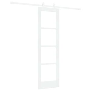 vidaXL Schiebet&uuml;r ORKDAL Wei&szlig; 61 x 198,5 cm Massivholz Kiefer und Glas