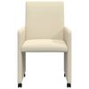 vidaXL Esszimmerst&uuml;hle mit Rollen 2 pcs Creme 57 x 66 x 94 cm