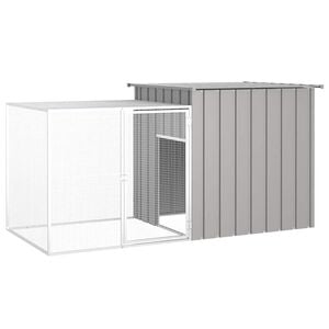 vidaXL H&uuml;hnerk&auml;fig Grau 200x91x100 cm Verzinkter Stahl