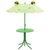 vidaXL 3-tlg. Garten-Bistro-Set f&uuml;r Kinder mit Sonnenschirm Gr&uuml;n