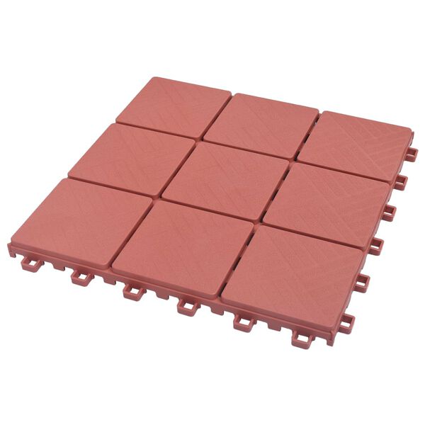 vidaXL Terrassenfliesen 10 Stk. Rot 30 x 30 cm Kunststoff
