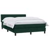 vidaXL Boxspringbett mit Matratze Dunkelgr&uuml;n 160x220 cm Samt
