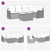 vidaXL Gartensofa-set mit Kissen mit Kissen 6 pcs Braun Poly Rattan