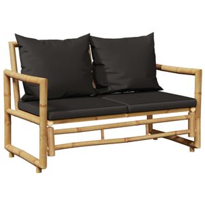 vidaXL Gartenbank mit Kissen 115 cm Bambus