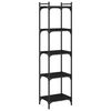 vidaXL B&uuml;cherregal 5 B&ouml;den Schwarz 40x30x154 cm Holzwerkstoff