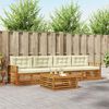 vidaXL Outdoor-Sofagarnitur mit Kissen 5 pcs Natur und Creme