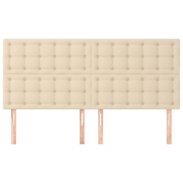 vidaXL Kopfteil Creme 180x5x118/128 cm Stoff