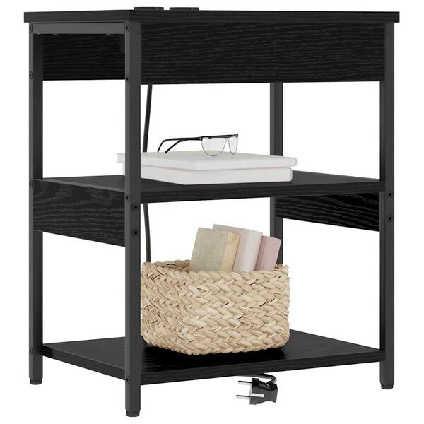 vidaXL Nachttisch Schwarz Eichen-Optik 41 x 31 x 51 cm Holzwerkstoff