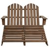 vidaXL Adirondack-Gartenbank 2-Sitzer mit Fu&szlig;teil Tannenholz Braun