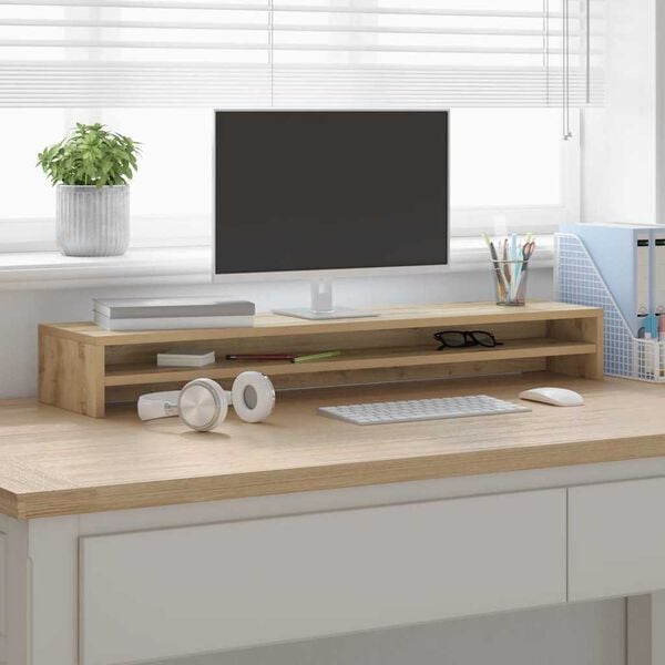 vidaXL Monitorständer Artisan Oak 100x24x13 cm Holzwerkstoff