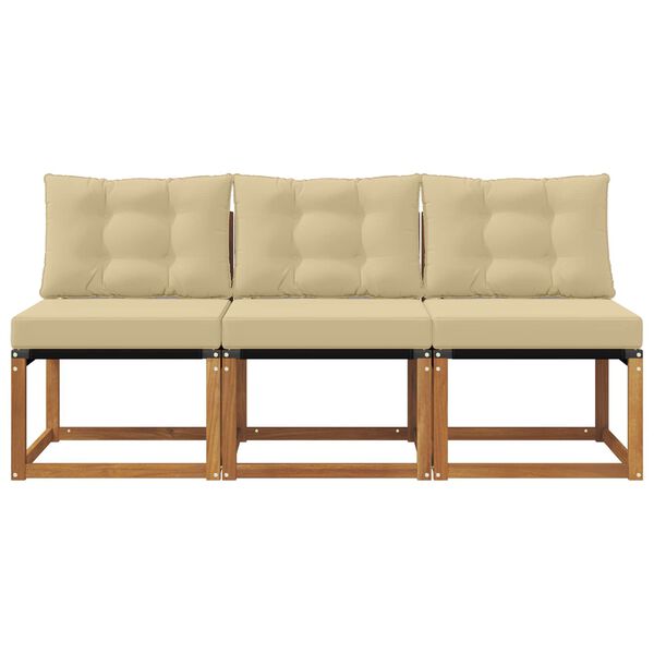 vidaXL 3 St&uuml;ck Outdoor Mittelsofa