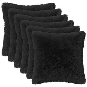 vidaXL Kissen mit Kissen HEERLEN 6 Stk. Schwarz PV Fleece
