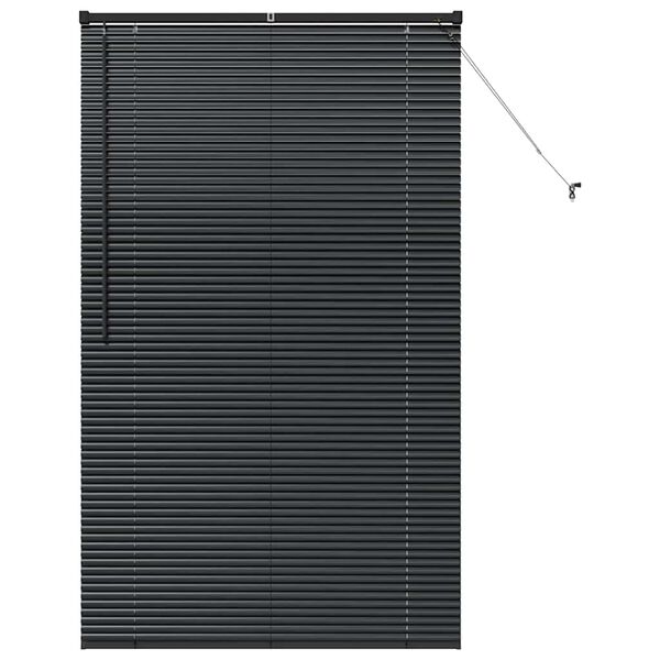 vidaXL Balkenjalousien mit Vorh&auml;ngen Schwarz 175 x 100 cm Aluminium