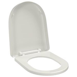 vidaXL Toilettensitz mit Absenkautomatik Wei&szlig; Quadratisch