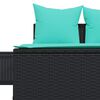 vidaXL Doppelte Sonnenliege mit Kissen Schwarz Poly Rattan