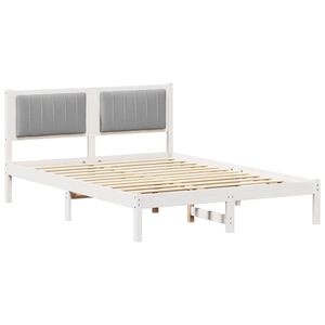vidaXL Bettgestell mit gepolstertem Kopfteil Hellgrau 120 x 190 cm