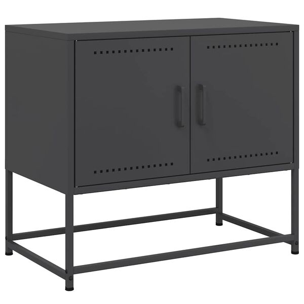 vidaXL TV-Schrank Schwarz 68,5x39x60,5 cm Stahl