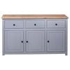 vidaXL Sideboard Grau 135x40x80 cm Kiefernholz Panama