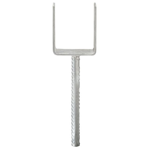 vidaXL Pfostenträger 6 Stk. Silbern 8×6×30 cm Verzinkter Stahl