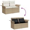 vidaXL Gartensofa-set mit Speicher 5 pcs Beige und Creme Poly-Rattan