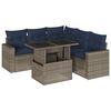vidaXL 6-teiliges Gartensofa-Set mit Kissen, grau, Polyrattan