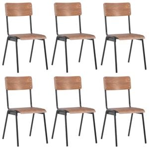 vidaXL Esszimmerstühle 6 Stk. Braun Sperrholz
