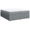 vidaXL Boxspringbett mit Matratze Hellgrau 200x200 cm Stoff