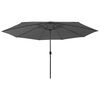 vidaXL Sonnenschirm mit LED-Beleuchtung 400 cm Anthrazit
