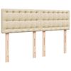 vidaXL Boxspringbett mit Matratze Creme 140x190 cm Stoff