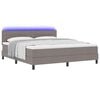 vidaXL Boxspringbett mit Matratze mit LED Taupe 180 x 200 cm Stoff