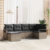 vidaXL Sofa Set mit Kissen mit Speicher 6 pcs Grau Poly-Rattan