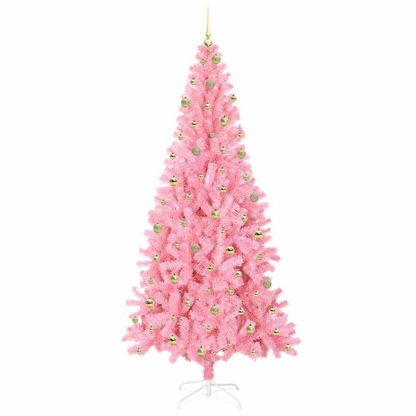 vidaXL Weihnachtsbaum mit 300 LEDs mit St&auml;nder Rosa 240 cm PVC