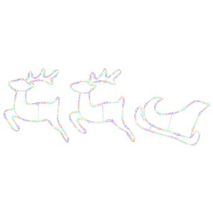 vidaXL Rentier und Schlitten Weihnachtsdekoration LOVIISA 180 LEDs