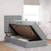 vidaXL Bett mit Stauraum und LED Hellgrau 90 x 190 cm Polyester