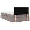 vidaXL Bett mit Stauraum und LED mit Matratze Taupe 120 x 190 cm Stoff