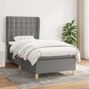 vidaXL Boxspringbett mit Matratze Dunkelgrau 90x190 cm Stoff