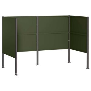 vidaXL M&uuml;lltonnen-Sichtschutz 167 x 85 x 113 cm Stahl Olivgr&uuml;n