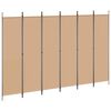 vidaXL 6-teiliger Raumtrenner Beige 300 x 200 cm Stoff