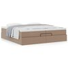 vidaXL Ottoman-Bett mit Matratzen Cappuccino 200x200cm Kunstleder