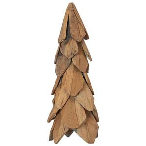 vidaXL Weihnachtsbaum mit St&auml;nder Braun 51 cm Massivholz Teak