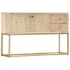 vidaXL Sideboard Golden 120x30x75 cm Massivholz Mango