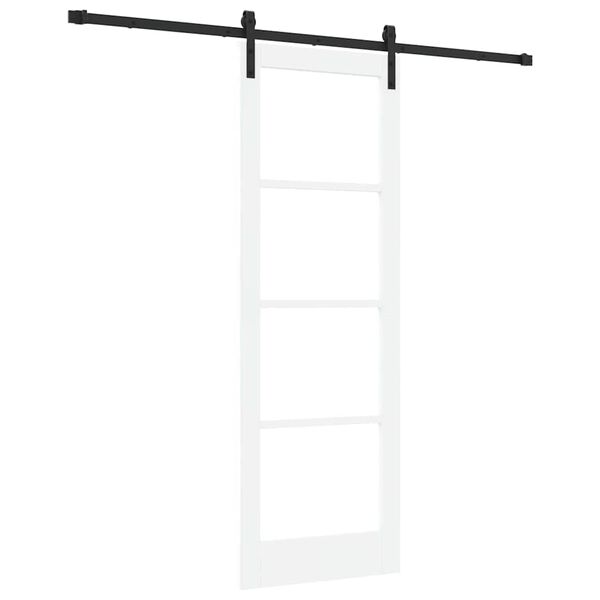 vidaXL Schiebet&uuml;r ORKDAL Wei&szlig; 73,5 x 211 cm Massivholz Kiefer und Glas